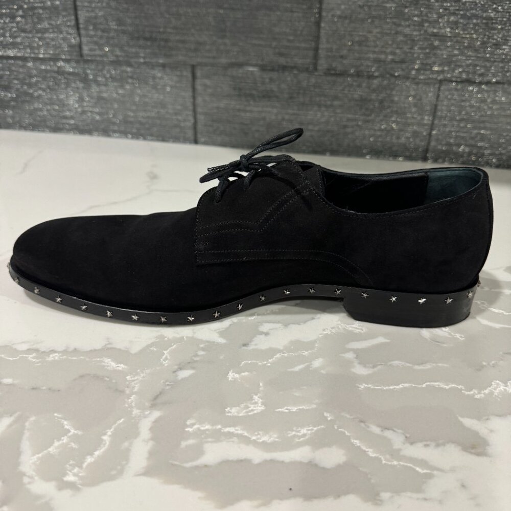 JIMMY CHOO Mens Axel Black Suede Studded Oxfords Size EU 44/ US 11 - Picture 3 of 17